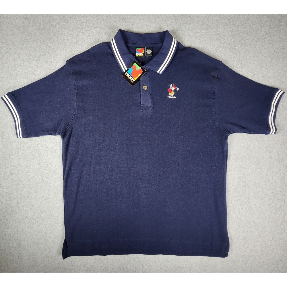 Mickey Unlimited By Jerry Leigh Polo‎ Mens XL Blue Mickey Mouse Embroidered Golf